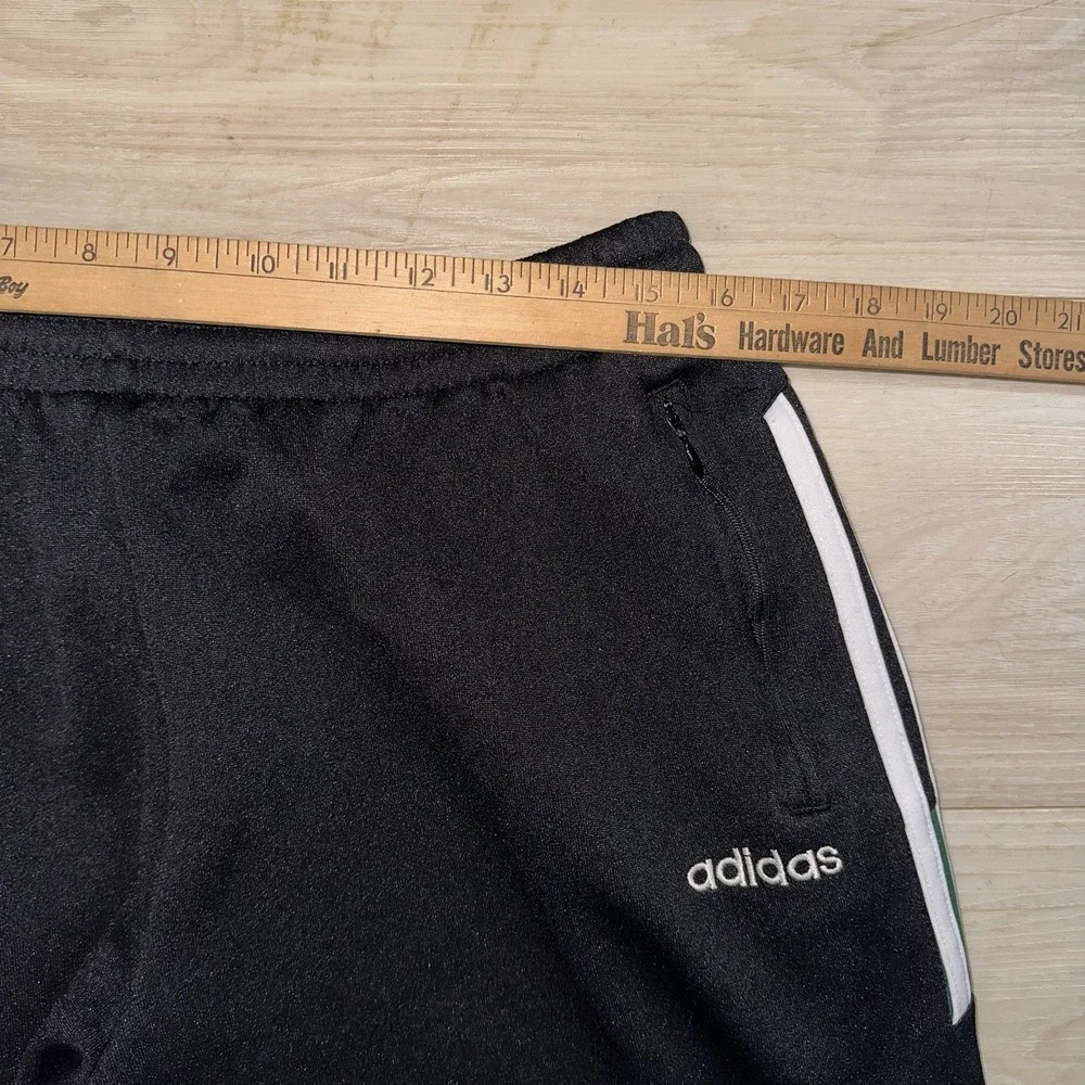 VTG Adidas Pants Mens XL Windbreaker Track Pants Black Striped Drawstring‎ Y2K